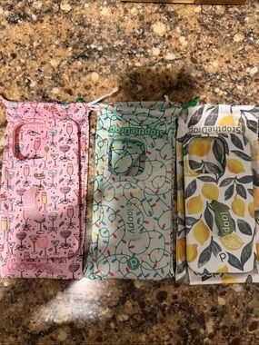 Loopy Case Trio: Pink Cocktail, Mint String Lights, Lemon Print iPhone 14 Pro